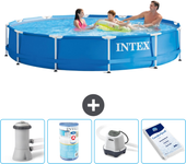 Paquete de piscina - intex - alrededor - 366x366x76 cm + accesorios a1596