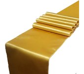 (dorado) juego de 10 caminos de mesa de satén para decoración de bodas, 275 cm x 30 cm