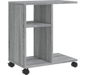 Mesa auxiliar，mesa de centro，mesita de centro ruedas madera ingeniería gris sonoma 50x30x55 cm cfw572036