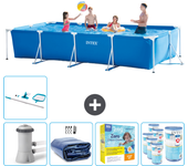 Paquete de piscina - intex - rectángulo - 450x220x84 cm + accesorios cb28