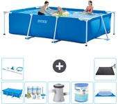 Paquete de piscina - intex - rectángulo - 300x200x75 cm + accesorios a222
