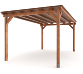 Pérgola de madera solution vip – tegola roja – 4x3 – roble