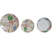 Vajilla set 18 porcelana 27x27x3 flores multicolor