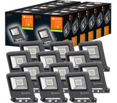 Ledvance endura flood proiettore led 10 w, bianco caldo, multipack, 12 unità