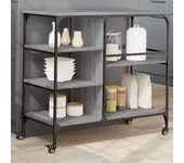 Carro de cocina sonoma gris 100x45x89,5 cm de madera contrachapada