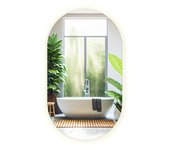 Espejo irregular - ovalado - led para maquillaje de baño - luz neutra