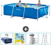Paquete de piscina - intex - rectángulo - 300x200x75 cm + accesorios cb13