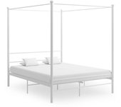 Estructura de cama con dosel metal blanco 160x200 cm