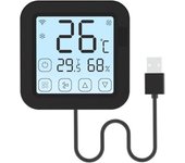 Termostato digital pantalla táctil de ambiente con smart wifi + ir, negro - negro