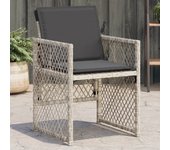 Vidaxl sillones de jardín con cojines 4 uds ratán sintético gris claro