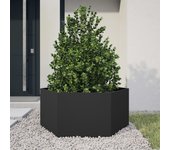 Jardinera hexagonal acero negra 104x90x45 cm