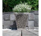 Maceta tiesto jardinera cuadrada pizarra alto 50 cm piedra natural
