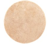Alfombra peluda de pelo largo navarra beige 120x120cm poliéster