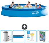 Paquete de piscina - intex - alrededor - 457x457x84 cm + accesorios cb113