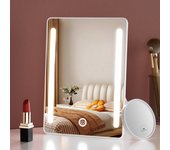 S'afielina espejo maquillaje led recargable con luz regulable y espejo aumentador 3x, portátil para mesa y viaje