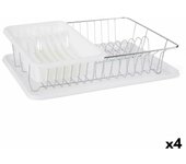Escurridor para fregadero blanco metal plástico 43,5 x 11 x 33,5 cm (4 unidades)