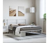 Vidaxl estructura cama sin colchón con cabecero metal blanco 135x190cm
