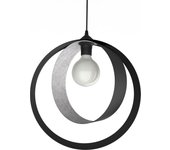 Lumicom | nucleo lámpara pendiente, 1x e27, max 42w, metal, negro mate/hoja de plata, d.40cm
