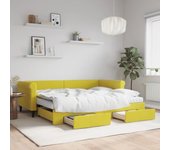 Vidaxl sofá cama nido con cajones terciopelo amarillo 90x200 cm