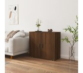 Aparador | aparador de comedor | armario de cocina de madera contrachapada marrón roble 80x33x70 cm cfw13949