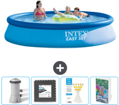 Paquete de piscina - intex - alrededor - 396x396x84 cm + accesorios cb131