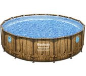 Bestway 56725 piscina sobre suelo piscina con anillo hinchable círculo azul, marrón