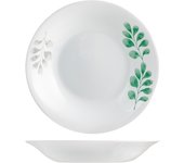 6x platos de vidrio opal botánico verde 23cm de fondo