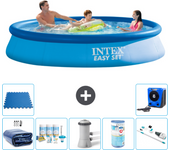 Paquete de piscina - intex - alrededor - 366x366x76 cm + accesorios a667