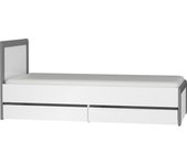 Cama 90x200 con cajones teo blanco y gris