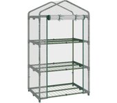 Invernadero de jardín outsunny metal, pvc transparente 69x49x125 cm 845-606