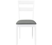 Pack 2 uds sillas de comedor | silla de cocina con cojines madera maciza blanco caucho cfw38202