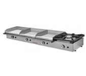Plancha a gas triple placa 40 cromo duro con fogón maiser