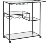 Beliani carrito de cocina marcola metal negro