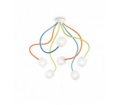 Ideal lux octopus - lámpara de techo con 6 brazos y 6 luces multicolor