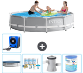 Paquete de piscina - intex - alrededor - 305x305x76 cm + accesorios a1842
