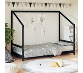 Vidaxl estructura de cama para niños madera de pino negro 90x190 cm