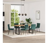 Pack 6 uds sillas de comedor | silla de cocina terciopelo verde oscuro cfw28683