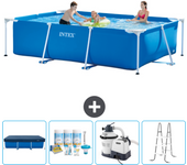 Paquete de piscina - intex - rectángulo - 300x200x75 cm + accesorios cb64