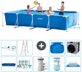 Paquete de piscina - intex - rectángulo - 450x220x84 cm + accesorios a271