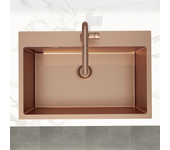 Swiss aqua technologies aurum fregadero bajo encimera de acero inoxidable 304, 1 cubeta, 68x45x21 cm, cobre cepillado pvd