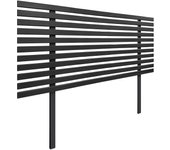 Dhome cabecero de madera reciclada dm estilo japones con patas cama palets herrajes incluidos (105cm, negro sólido)