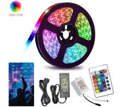 Tiras led luces led habitación rgb 5050 tira led mando a distancia perfecta para decoración 3 metros 30 led 24 mandos a distancia