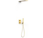 Tres 21125005or therm-box kit de grifo termostático empotrado de 2 vías ducha color oro 24k
