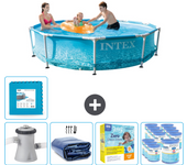 Paquete de piscina - intex - alrededor - 305x305x76 cm + accesorios cb23