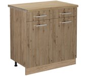 Vicco mueble bajo de cocina r-line, roble artesanal, 80 cm , et roble