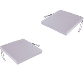 Pack 2 cojines para sillas de jardín piedra 44x44x5 cm