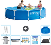 Paquete de piscina - intex - alrededor - 305x305x76 cm + accesorios a1642