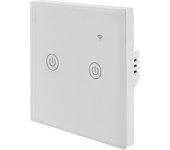Interruptor inteligente wifi blanco de dos interruptores compatible con google home, alexa y ifttt