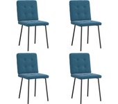 Pack 4 uds sillas de comedor | silla de cocina terciopelo azul cfw87188