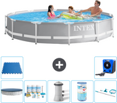Paquete de piscina - intex - alrededor - 366x366x76 cm + accesorios a1977